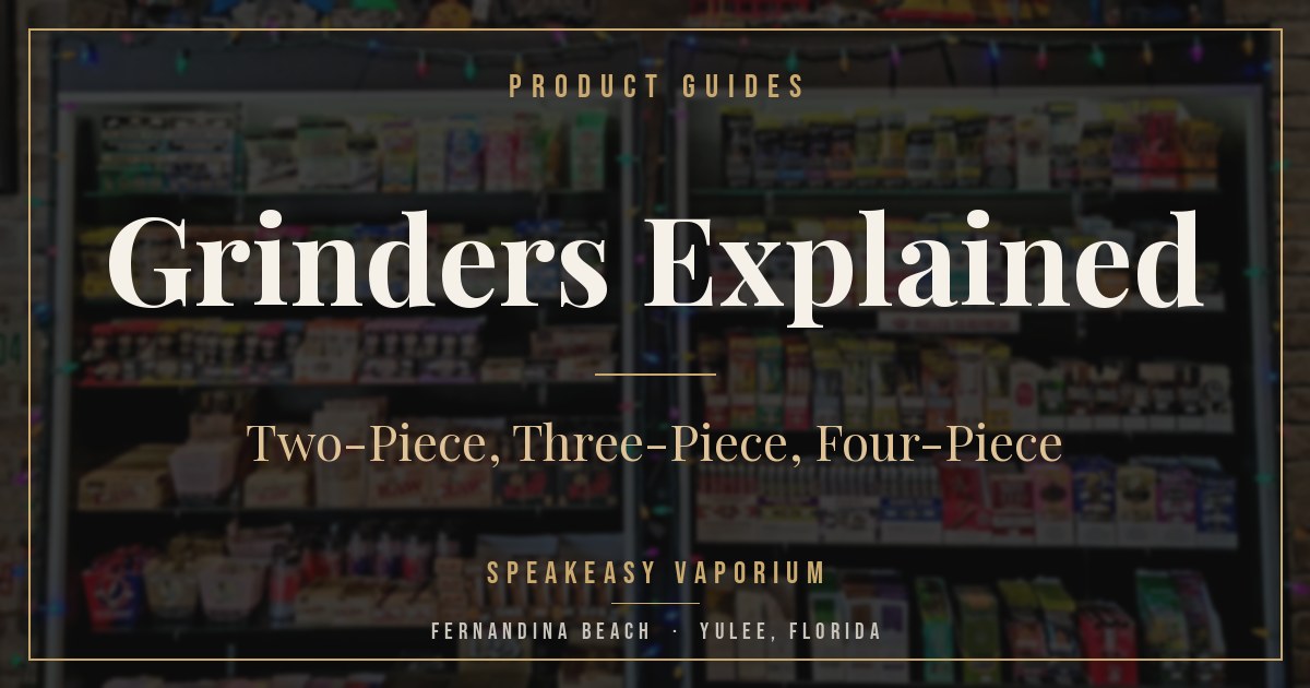 Accessory and product shelves at the Speakeasy Vaporium smoke shop in Yulee, Florida