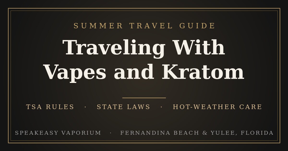 Traveling With Vapes and Kratom, a Speakeasy Vaporium summer travel guide for Fernandina Beach and Yulee, Florida