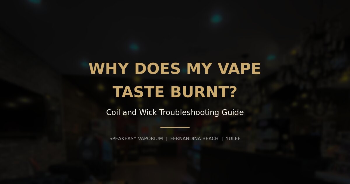 Why does my vape taste burnt, coil and wick troubleshooting guide from Speakeasy Vaporium