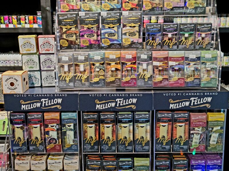 Mellow Fellow delta and hemp products display